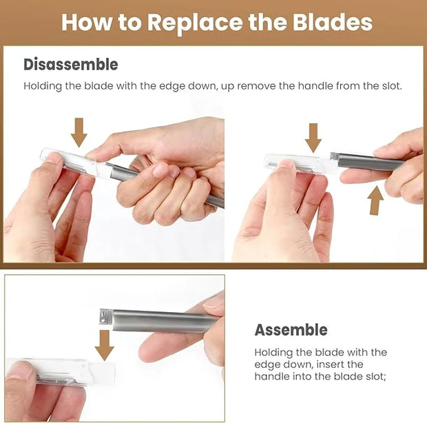 Dermaplaning Tool for Face, 20 Blade Refills, Dermaplane Razor for Face, Hair Remover Blade for Eyebrows and Peach Fuzz, F...