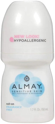 Almay Anti-Perspirant & Deodorant, Sensitive Skin, Roll-On, Fragrance Free 1.7 oz (Pack of 12) - Product Image