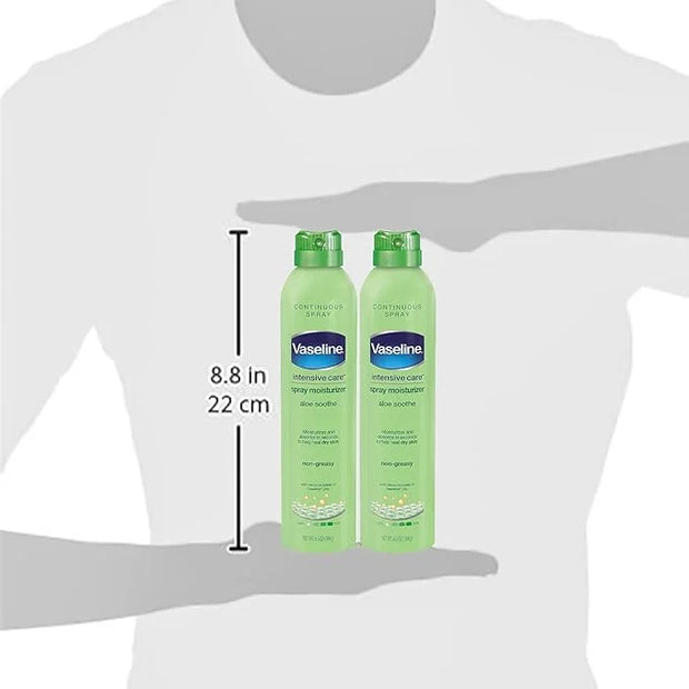 Vaseline Aloe Soothe Spray 2-Pack – Non-Greasy, Fast-Absorbing All-Over Soothing Moisturizer for Dry Skin, 6.5 Oz Ea - Pro...