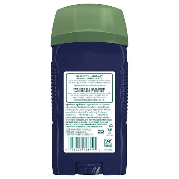 Tom's of Maine Long-Lasting Aluminum-Free Natural Deodorant for Men, North Woods, 2.8 oz. 3-Pack (Packaging May Vary) - Pr...