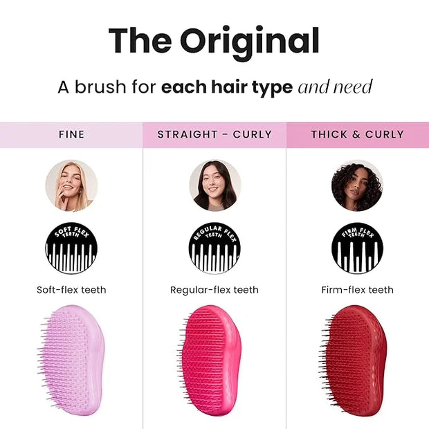 Tangle Teezer Original Detangler Brush, Dry & Wet Hair Brush for Thick & Curly Hair Types, Salsa Red - Product Image