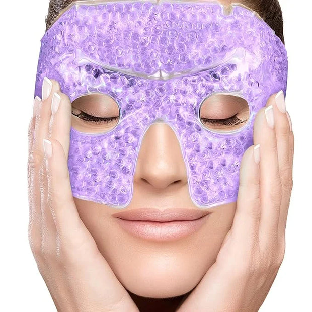 Cooling Gel Eye Mask Cold Compress for Puffy Eyes, Dark Circles, Headaches, Purple - Product Image