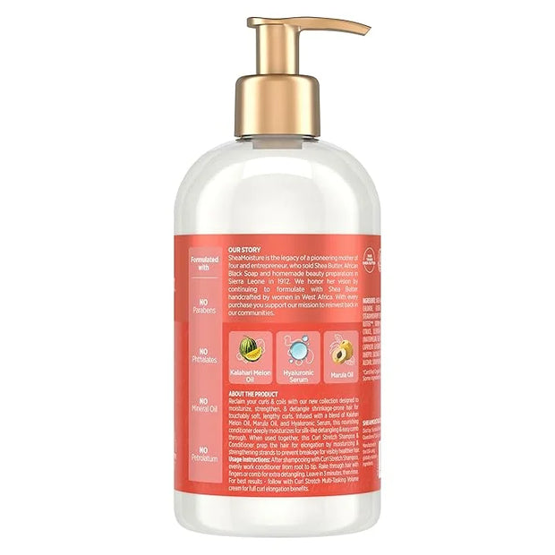 SheaMoisture Curl Stretch Conditioner Kalahari Melon Oil Infused with Hyaluronic Serum, Hydration Hero Deeply Moisturizes ...