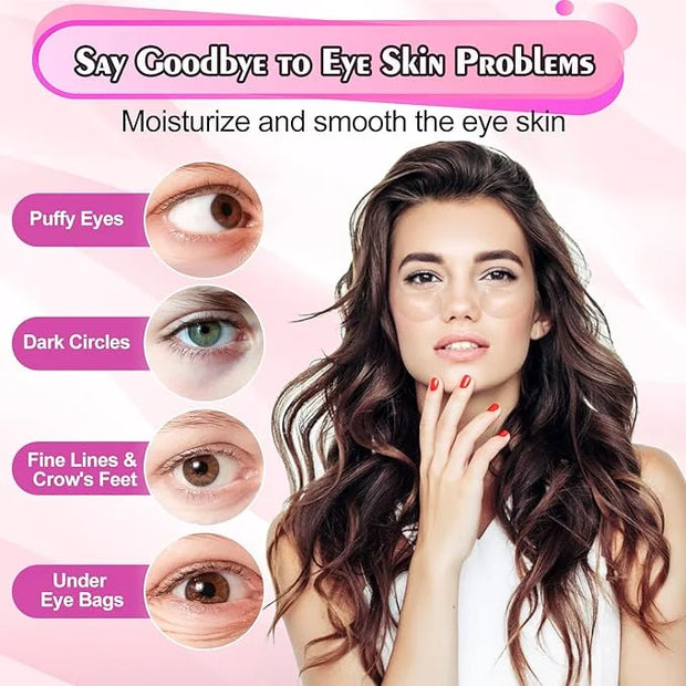 Under Eye Mask, 60 PCS Under Eye Patches for Dark Circles,Gel Pads Puffiness & Dark Circles Treatment,Reduces Wrinkles & F...