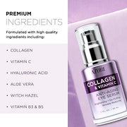 AZURE Collagen & Vitamin C Anti Aging Eye Serum - Toning, De-Puffing Serum - Reduces Wrinkles, Fine Lines & Dark Circles -...