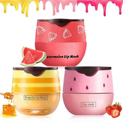 3PCS Bee Lip Balm Honey Pot,Honey (Honey+Strawberry+Watermelon)