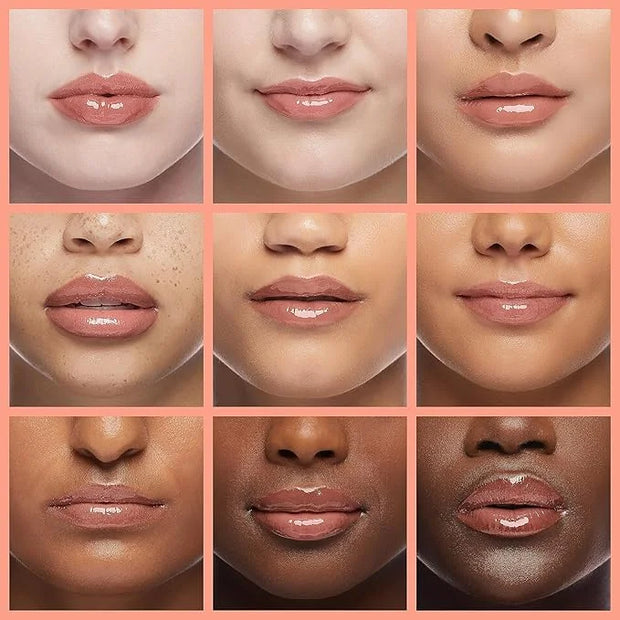 2 Colors Hydrating Plumping Lip Glow Oil,Moisturizing Lip Oil Gloss Transparent Glossy Lip Gloss Primer Lip Tint for Lip C...