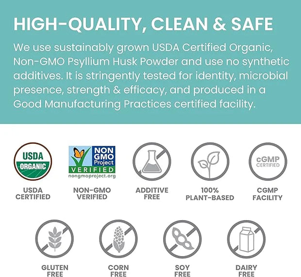 Himalaya Organic Psyllium Husk Powder, Daily Dietary Fiber Supplement, Regularity, Appetite Management, Certified Organic,...