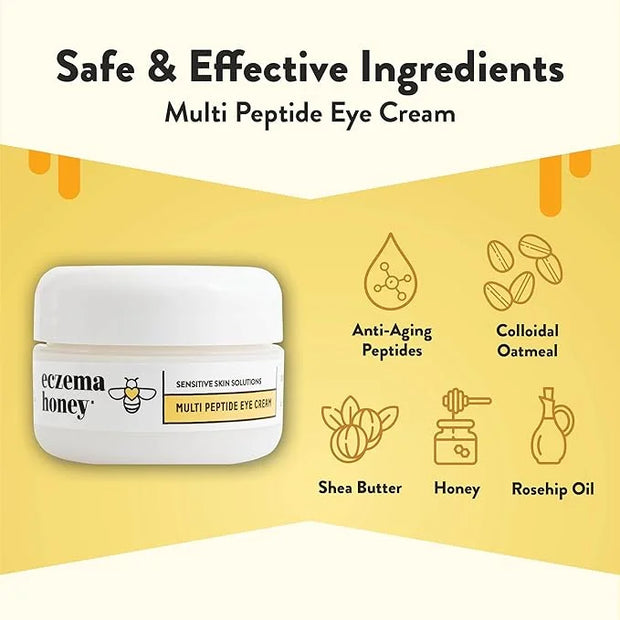 ECZEMA HONEY Multi Peptide Eye Cream & Nourishing Face Serum - Bundle for Sensitive & Dry Skin - Cruelty Free - Product Image