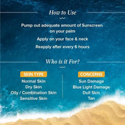 Glow+ Dewy Face Sunscreen with SPF 50+ & PA+++ | Blue Light Protection & No White Cast | Helps Give Glowing Skin with Papa...