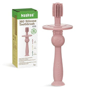 haakaa 360° Baby Toothbrush with Suction Base - Gentle Cleaning for Infant Self-Brushing Training, Food-Grade Silicone, Ad...