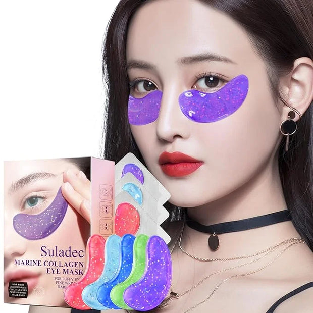 Multi-Colored Collagen Spa Under Eye Mask, 20 Pairs - Under Eye Patches for Puffy Eyes&Dark Circle Dry Skin, Reduce Fine L...