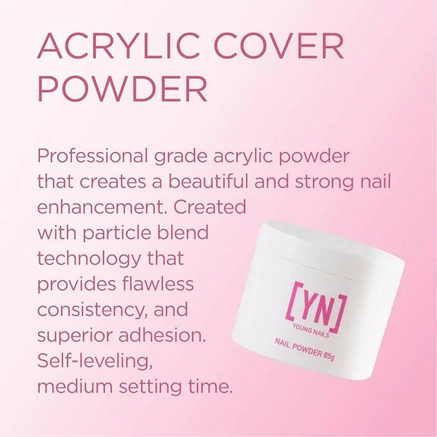 Young Nails Acrylic Powders, Cover - Created For a Flawless Consistency And Superior Adhesion - Cover Powder Begins To Set...