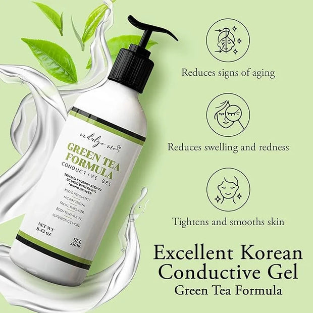 Facial Conductive Gel for Microcurrent Device with Korean Green Tea Extract, Aloe Leaf Water, Hyaluronic Acid - Primer Con...
