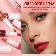 2 in 1 Red lip gloss Lip Plumper Gloss Tinted Glitter Shimmer Lipgloss Lipstick Moisturizing High Shine And Vegan Plumping...