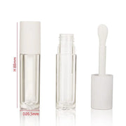 COSIDEA 24 pcs Empty 5ml big brush lip gloss tube White round lipgloss tubes container with big doe foot wand - Product Image