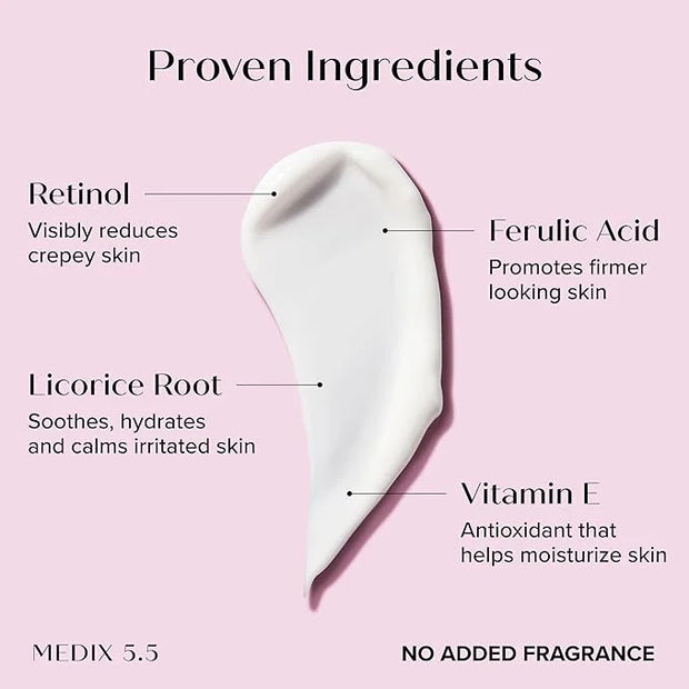 MEDIX Fragrance Free Retinol Body Lotion Crepey Skin Care Treatment | Firming Body & Face Moisturizer | Anti Aging Retinol...