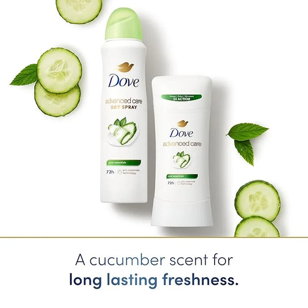 Dove Advanced Care Antiperspirant Deodorant Stick for Women Cool Essentials For 48 Hour Protection And Soft And Comfortabl...