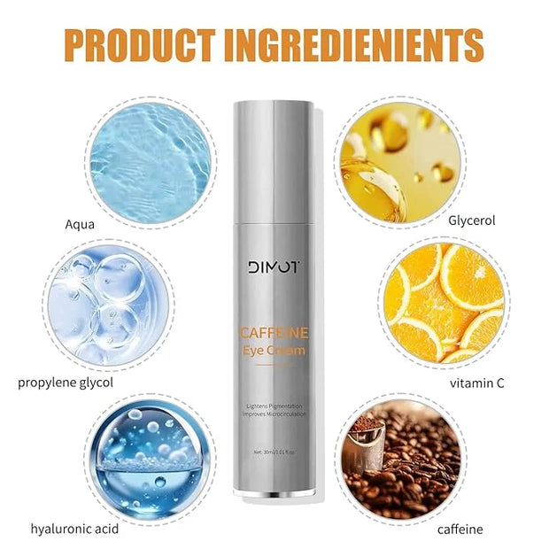 Caffeine Eye Cream Under Eye Cream for Anti-Age Eye Wrinkles Eye Elasticity Fine Lines Cream for Late Nights, Overtime Eye...