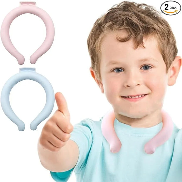2 PCS Small Ice Collar, Kid Neck Cooling Tube, Wearable Cooling Neck Wraps for Summer Heat I Hands Free Cold Pack, Reusabl...