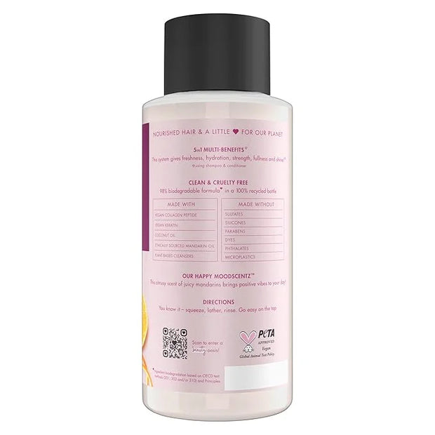 Love Beauty and Planet 5-in-1 Multi-Benefit Shampoo Vegan Keratin Collagen & Sun-Kissed Mandarin for a Deep Cleanse, Hydra...