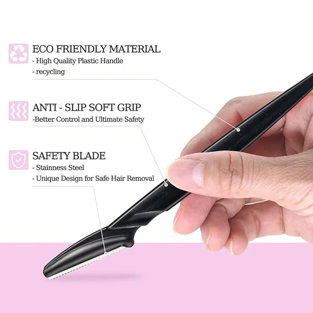 40pcs Eyebrow Razor for Women, Face Shaver Kit Dermaplaning Tool for Peach Fuzz Removal, Stainless Steel Blades with Prote...