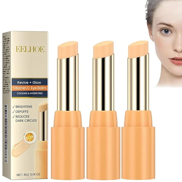 3Pcs Revive Glow Vitamin C Eye Balm, Hydrating Eye Cream, Glow Eye Balm Stick, Brightening and Reducing Dark Circle, Reduc...