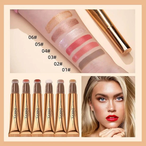 2 in 1 Multifunctional Makeup Pen, Contour Blush Highlighter, Pearl Fine Shine, Matte Natural Brighten Face Makeup (5, 1) ...