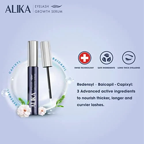 ALIKA Eyelash Growth Serum for Women – Natural & Prostaglandin-Free Lash and Brow Enhancer with Redensyl, Peptides & Bioti...