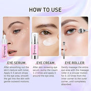 Caffeine Eye Serum Cream Kit for Dark Circles Under Eye Treatment Anti Aging For Puffiness Bags And Wrinkles 2 Fl Oz - Pro...