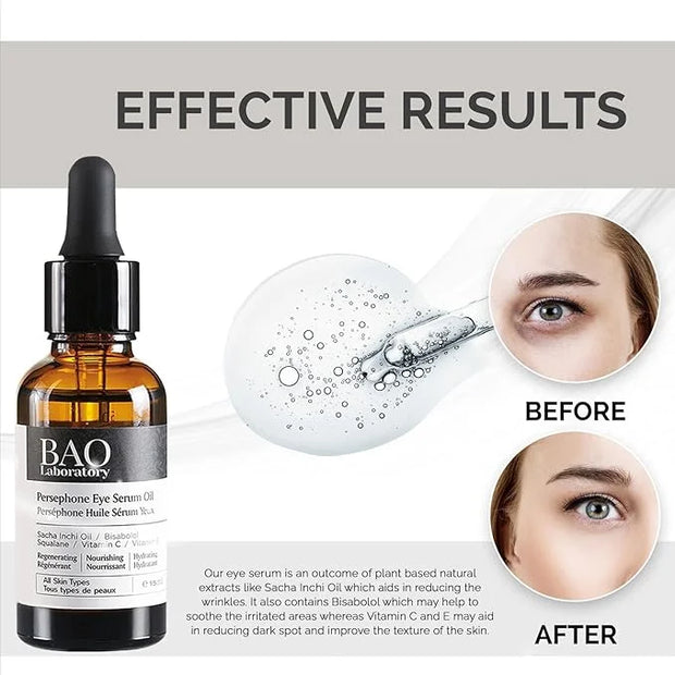 Persephone Eye Serum Oil (15 ML) | Sacha Inchi Oil, Bisabolol and Vitamin C & E | Eye Serum for Wrinkles, Finelines and Da...