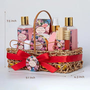 Spa Gift Basket for Women, ROSE & JASMINE Friendship Gifts Women, Tote Bag, Shower Gel, Hand & Body Cream, Hitrees Bath Gi...