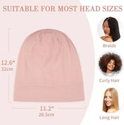 Lulusilk Silk Sleep Mask and Cap Set - Pink Silk Eye Mask and Bonnet Scrunchie Set - Product Image