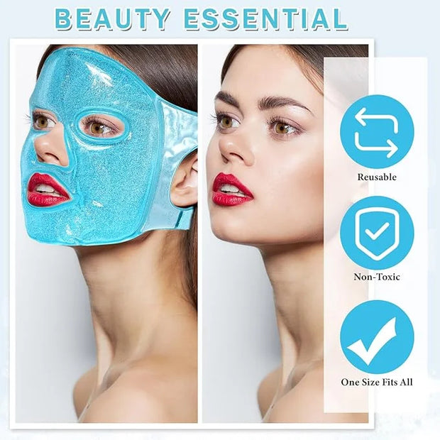 Geyoga Gel Ice Face Eye Mask Cooling Face Eye Masks for Reducing Puffiness, Dark Circles, Redness, Pain Relief, Migraine, ...