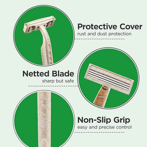 50Pcs Eco-friendly Disposable Razors Men|Safety Razor Dermaplaning Razors for Men & Women Shaving Body Facial Hair Shavers...