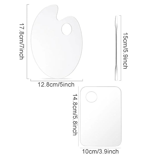 2 Pcs Acrylic Cosmetic Makeup Palette + 1