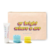 Kinship Gift Bundle - Self Reflect SPF, Supermello Moisturizer, Brightwave Vitamin C Eye Cream + Cosmetic Bag - 100% Miner...