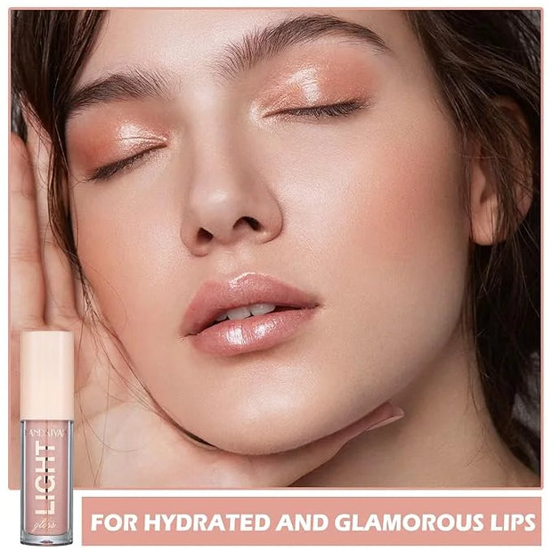 CAHIUYOA Plumping Moisturizing Lip Gloss Lipgloss,Nude Lip Gloss Lip Stain Long Lasting Waterproof,Shine Glossy Liquid Lip...