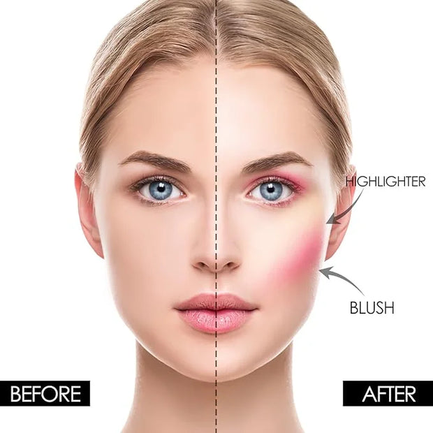 FOCALLURE Blush and Highlighter Palette,3 in 1 Makeup Powder, Cruelty-Free Matte, Shimmer Illuminator for a Glowing Look,#...