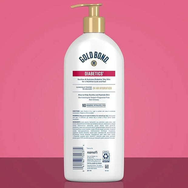 Gold Bond Diabetics' Dry Skin Relief Body Lotion With Vitamin E & Aloe To Soothe & Moisturize Dry, Flaky & Rough Skin, Val...
