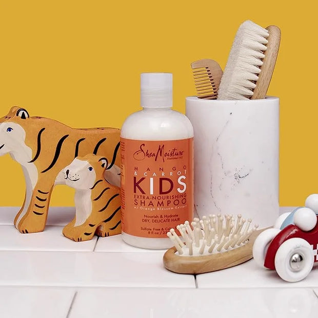 SheaMoisture Extra-Nourishing Shampoo hair care for Kids Mango Carrot with Shea Butter 8 oz - Product Image