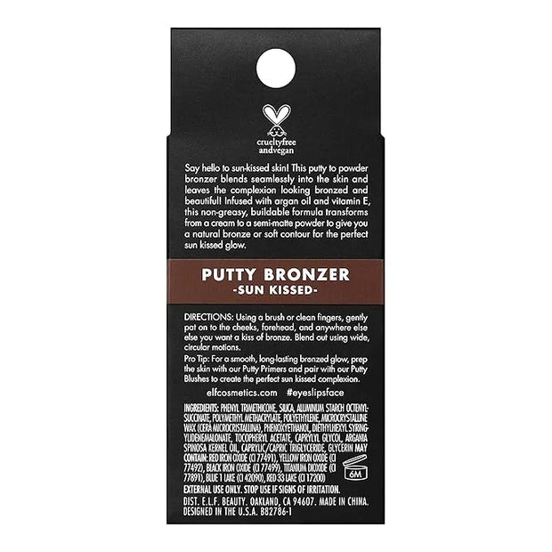 e.l.f. Putty Bronzer, Creamy & Highly Pigmented Formula, Creates a Long-Lasting Bronzed Glow, Infused with Argan Oil & Vit...