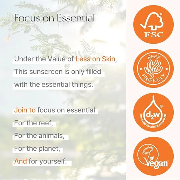 Less On Skin Vegan Shield Mineral Sunscreem (Sun Cream), korean sunscreen, mineral sunscreen, fragrance free, spf50, moist...