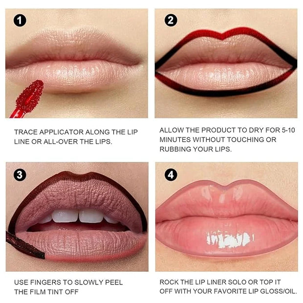 6 Colors Peel Off Matte Lip Tint, Long Lasting Natural Peel Off Tattoo Lip Liner Stain, Waterproof Smudge Proof Non-Stick ...