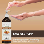 Sweet Almond Oil for Skin - Body Oil, Hair Moisturizer and Relaxing Massage and Oil, Carrier Oil for Essential Oils Mixing...