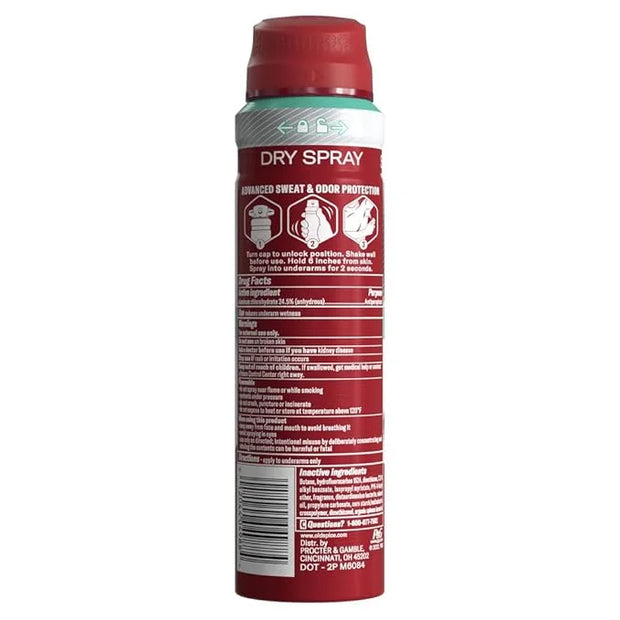 Old Spice Men's Antiperspirant & Deodorant Invisible Dry Spray Pure Sport Plus 24/7 Odor Protection, 4.3oz (Pack of 3) - P...