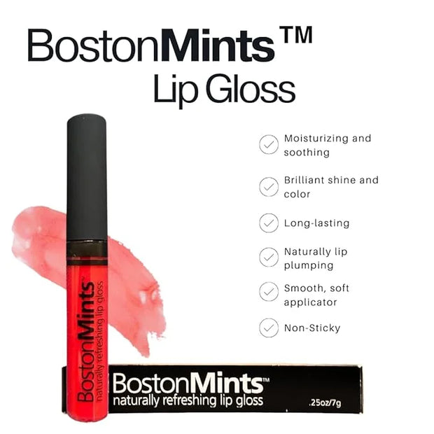 Charlestown Cherri Lip Gloss (.25oz) - Naturally Refreshing Vegan Lip Gloss with Aloe, Vitamins C & E, Spearmint Extract -...
