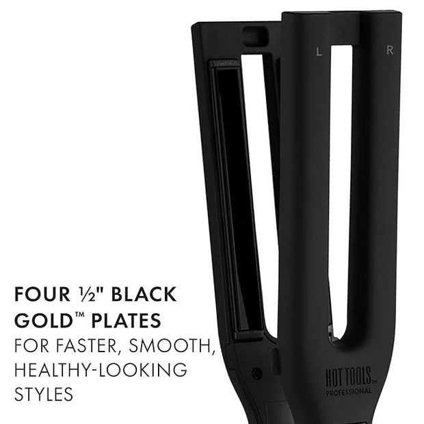 Hot Tools Pro Artist Black Gold Double Straight Dual Plate Hair Straightener | Faster Styling and Reduced Damage - Product...