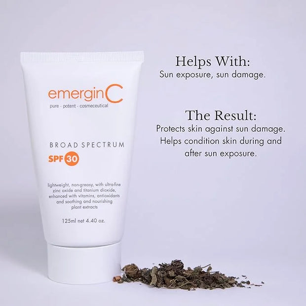 emerginC Sun SPF 30+ Non-Greasy Sunscreen - Face Sunscreen with Zinc Oxide, Vitamin C + Aloe - Non-Tinted Sunblock Cream (...