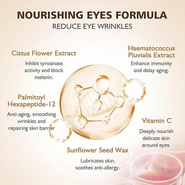 2PCS Revive Glow Vitamin C Eye Balm, Hydrating Eye Cream,Improve Dark Circles,Brightens Skin Tone,Reduces Puffiness - Prod...
